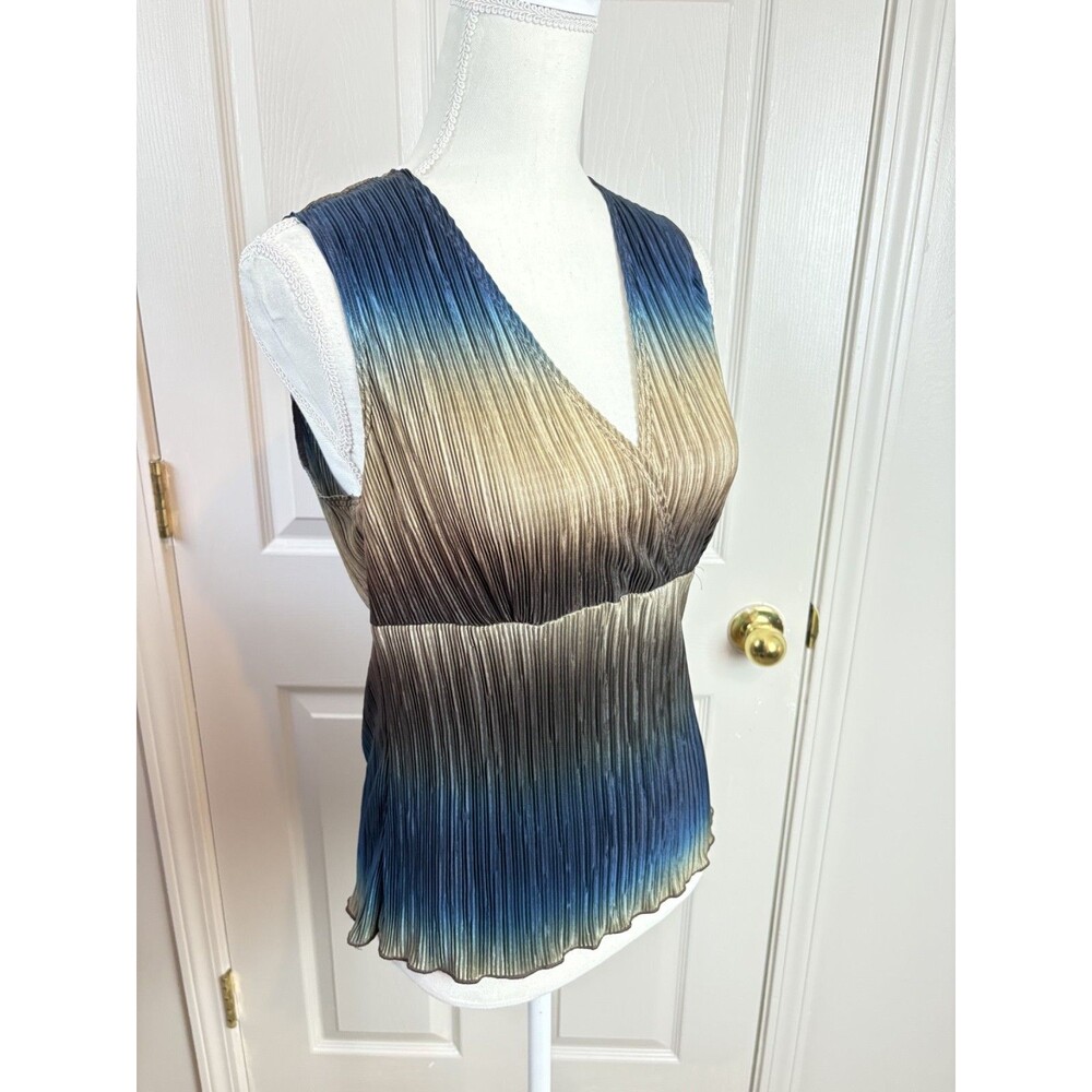 Mermaid Y2K Halter Top Brown and Blue Tank Top Size Large VTG Cato - 473